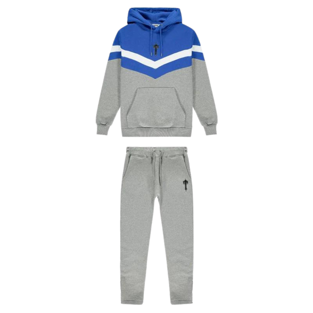 TS Dark Blue & Grey V-Striped Tracksuit