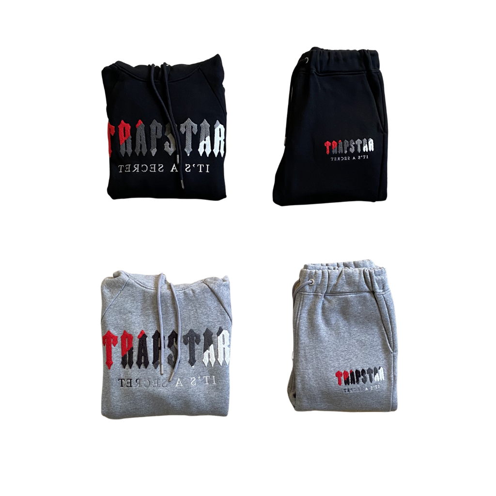 TS Chenille Decoded Hooded Tracksuit - Red/Grey