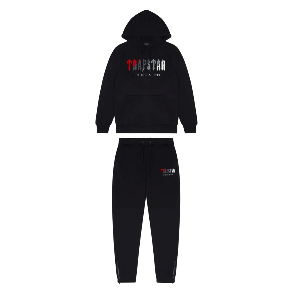 TS Chenille Decoded Hooded Tracksuit - Red/Grey